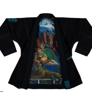 Black Women's Jacket with Colorful Inner Art
